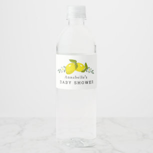 Lemon Citrus Floral Baby Dusche Wasser Flasche Eti