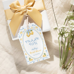 Lemon Citrus Floral Brautparty Geschenkanhänger