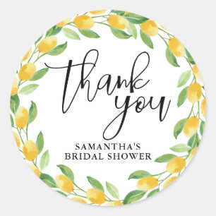 Lemon Citrus Frucht Wasserfarbe Runder Aufkleber