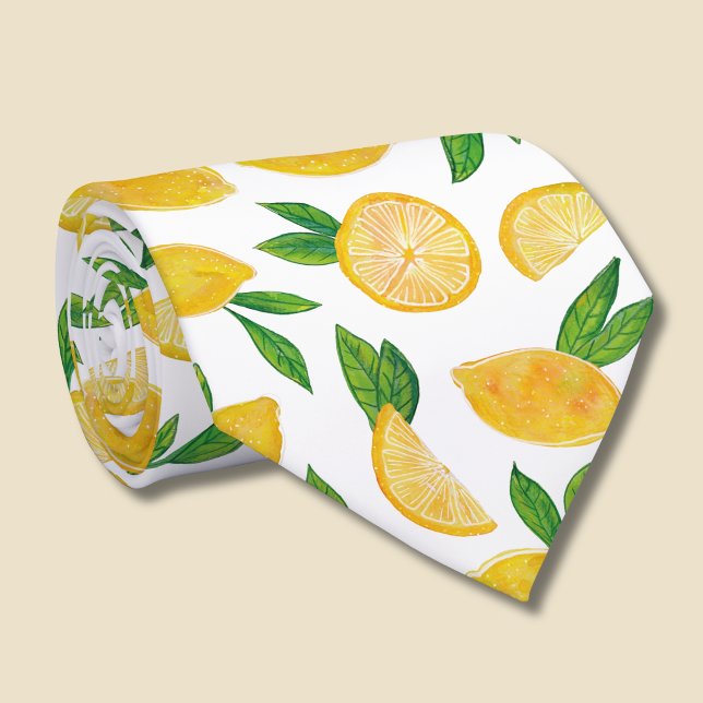 Lemon Citrus Fruchtmuster Krawatte (Citrus lemon tie)