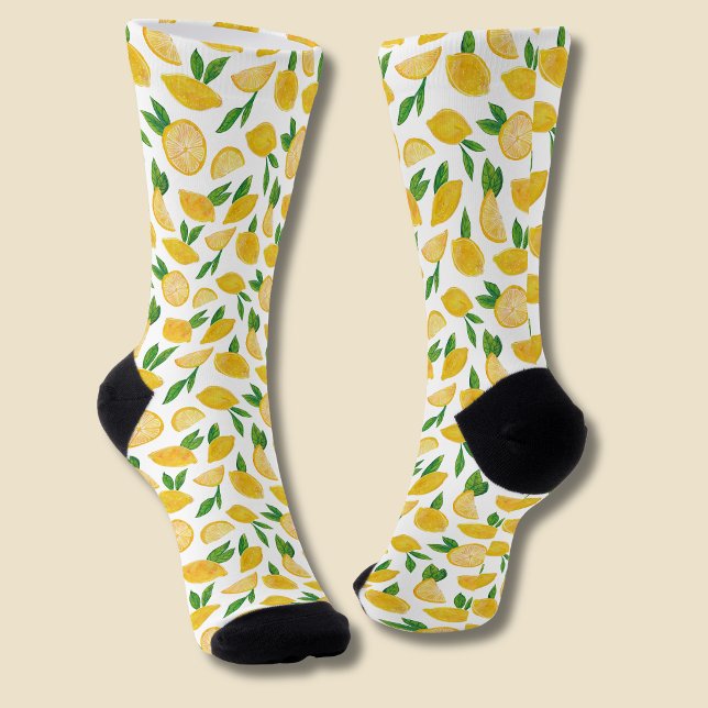 Lemon Citrus Fruchtmuster Socken (Citrus lemon pattern socks)