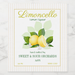 Lemon Citrus Fruit Limoncello Weinetikett