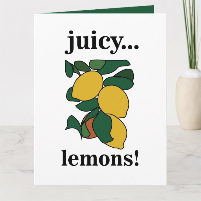 Lemon Citrus Fruit Sommer Geburtstag Karte (Vorderseite)