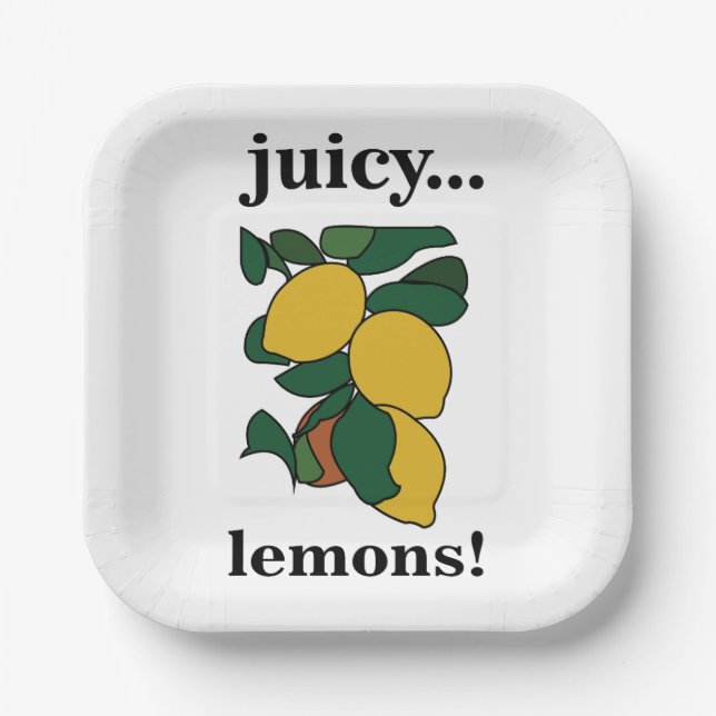 Lemon Citrus Fruit Summer Party Pappteller (Vorderseite)
