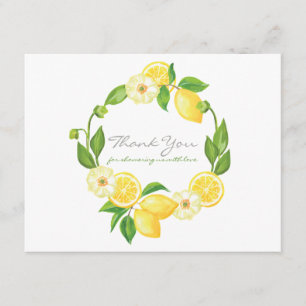 Lemon Citrus Gender Neutral Baby Dusche Vielen Dan Dankeskarte