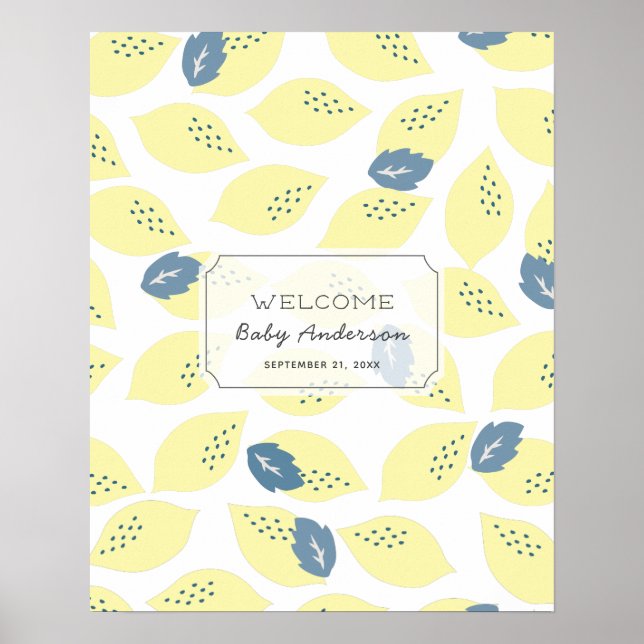 Lemon Citrus Guest Book Sign Poster (Vorne)
