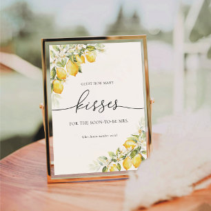 Lemon Citrus Guest wie viele Kisses Sign Sockelschild