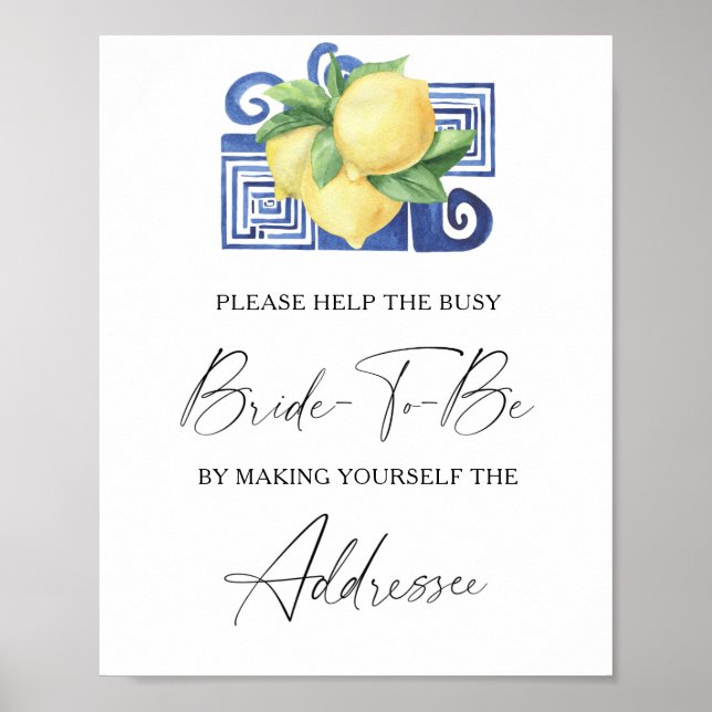 Lemon Citrus - Hilfe für die geschäftige Brautadre Poster (Vorne)