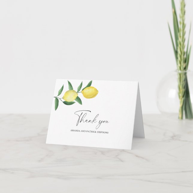 Lemon Citrus - Hochzeit Dankeschön Karte (Vorderseite)