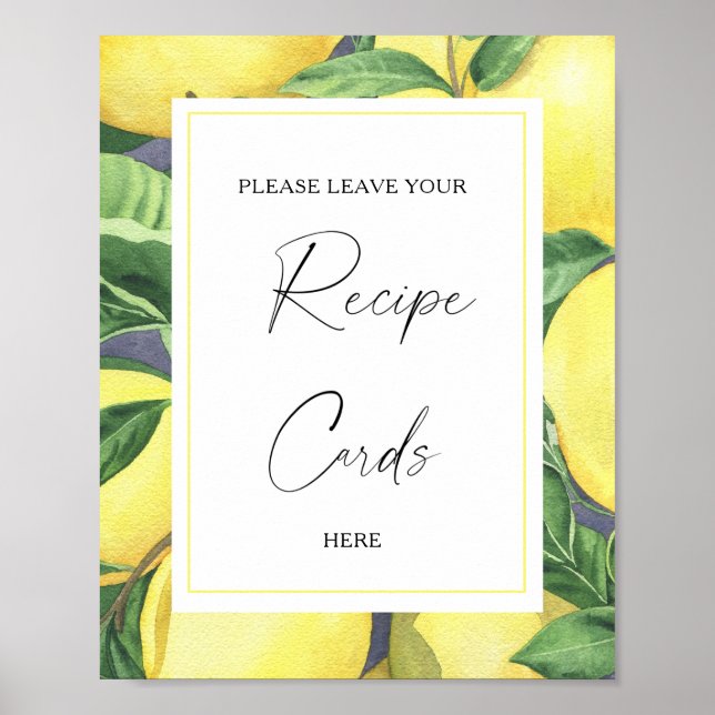 Lemon Citrus - Ihre Kochkarte hier Poster (Vorne)