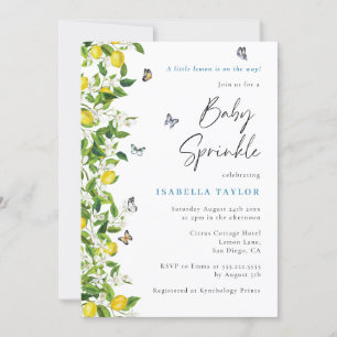 Lemon Citrus Moderne Babydusche Sprinkle Einladung