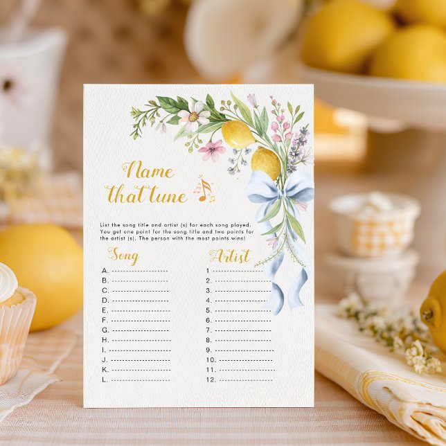 Lemon Citrus Name That Tune Bridal Shower Game  (Von Creator hochgeladen)