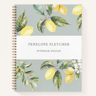 Lemon Citrus Nature Rustic Recipe Notebook Notizbuch