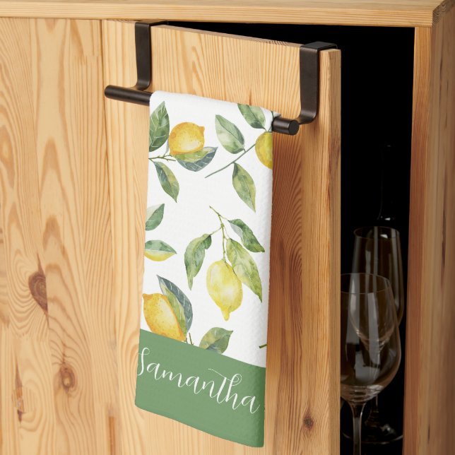 Lemon Citrus Personalisiert Geschirrtuch (Drittel gefaltet)