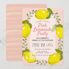 Lemon Citrus Pink Lemonade Party Einladung