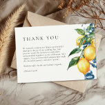 Lemon Citrus Positano Italienische Hochzeit Dankeskarte<br><div class="desc">Lemon Citrus Positano Italienische Hochzeit Danke Karte</div>