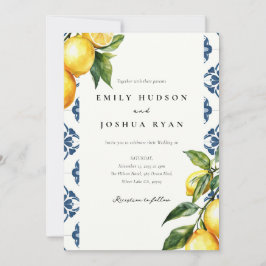 Lemon Citrus Positano Italienische Hochzeit Einladung