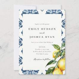 Lemon Citrus Positano Italienische Hochzeit Einladung
