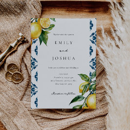 Lemon Citrus Positano Italienische Hochzeit Einladung