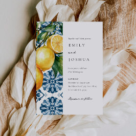 Lemon Citrus Positano Italienische Hochzeit Einladung