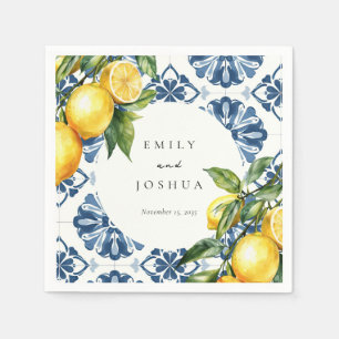 Lemon Citrus Positano Italienische Hochzeit Serviette