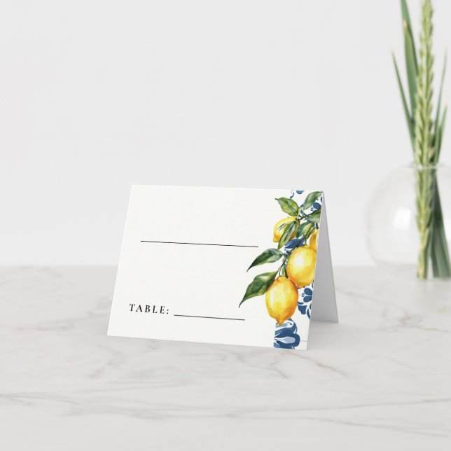 Lemon Citrus Positano Italienische Hochzeitsfeiern Dankeskarte (Vorderseite)