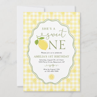 Lemon Citrus She's A Sweet One 1st Birthday Einladung