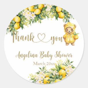 Lemon Citrus Sommer Begrüßung Baby Dusche Runder Aufkleber