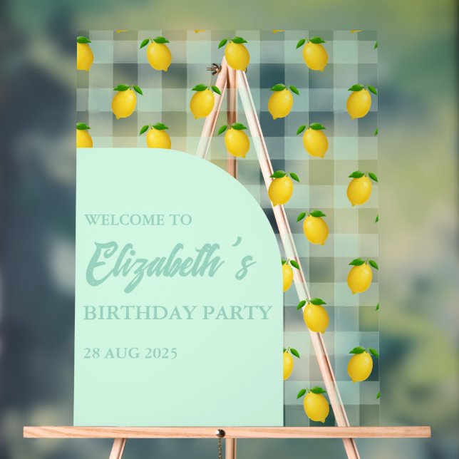 Lemon Citrus Summer Birthday Acrylschild (Neutral)