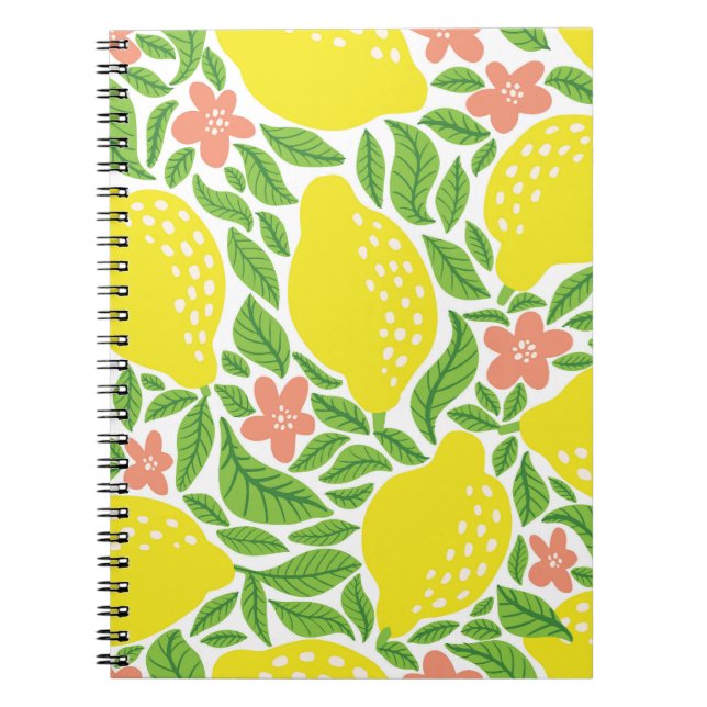 Lemon Citrus Summer Vintag Pattern Notizblock (Vorderseite)