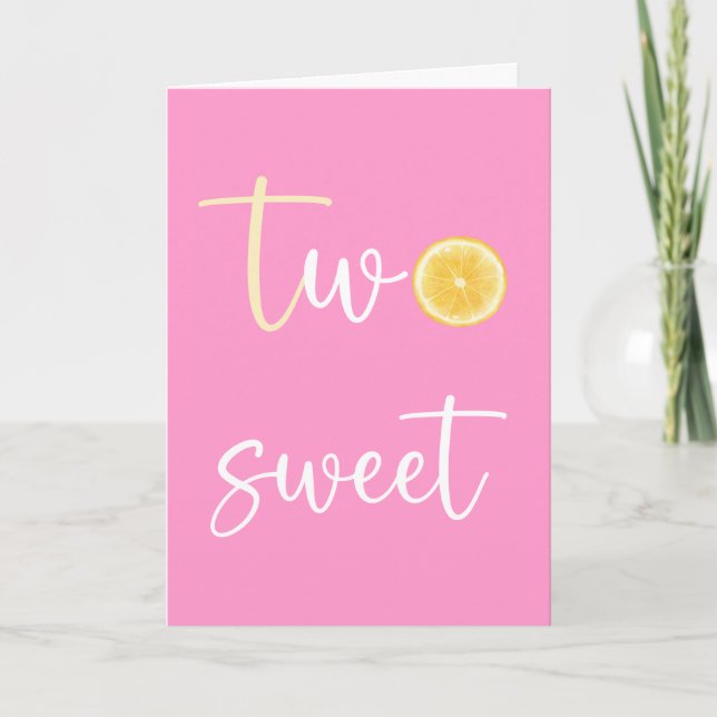 Lemon Citrus Two Sweet Happy Birthday Card Karte (Vorderseite)