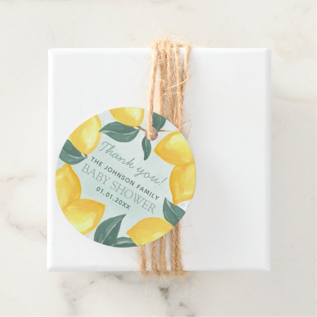 Lemon Citrus Vielen Dank Gastgeschenk Geschenkmark Geschenkanhänger (Beispiel)