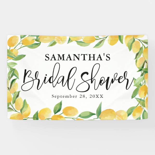 Lemon Citrus Watercolor Brautparty Banner (Horizontal)