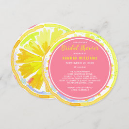 Lemon Citrus Watercolor Pink Brautparty Einladen Einladung