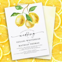 Lemon Citrus Watercolor Wedding