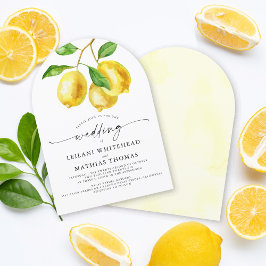 Lemon Citrus Watercolor Wedding Einladung