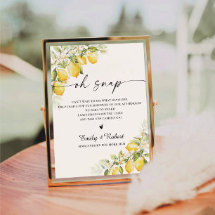 Lemon Citrus Wedding Oh Snap Signon Sockelschild