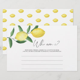 Lemon Citrus - Wer bin ich Brautparty-Spiel Briefpapier