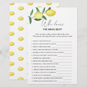 Lemon citrus - Wer kennt das beste Spiel der Braut