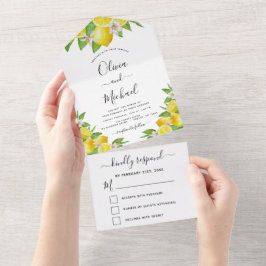 Lemon Citrus Yellow Wedding Summer UAWG All In One Einladung