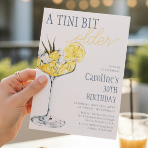 Lemon-Cocktail Ein bisschen älter 30. Geburtstag  Einladung