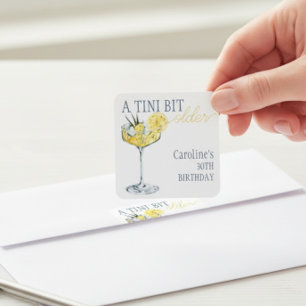 Lemon-Cocktail Ein bisschen älter 30. Geburtstag  Quadratischer Aufkleber