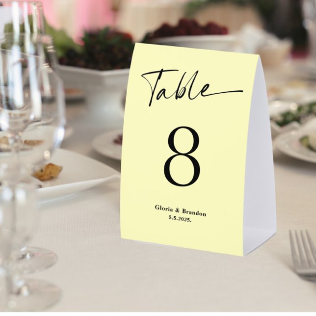 Lemon Color Wedding Table Number  Tischaufsteller (Von Creator hochgeladen)