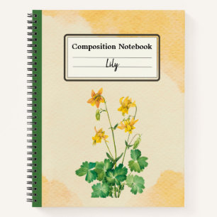 Lemon Columbine Blume Personalisierte Zusammensetz Notizbuch