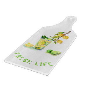 Lemon Cool Drink Lemonade Lemons Cutting Board Schneidebrett