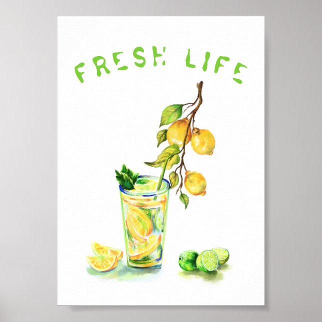Lemon Cool Drink Lemonade Summer Party Poster (Vorne)
