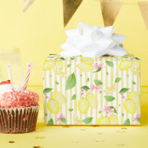 Lemon Coquette Pink Bows And Yellow Stripes