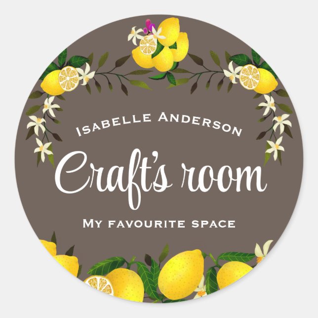Lemon Craft Brown Runder Aufkleber (Vorderseite)