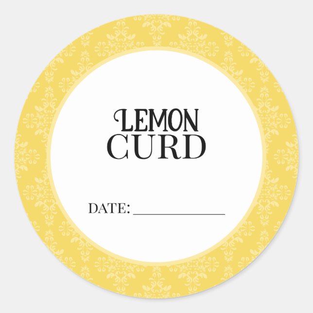 Lemon Curd Canning Lid Labels Runder Aufkleber (Vorderseite)