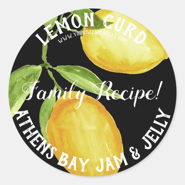 Lemon Curd Product Business Label Runder Aufkleber (Vorderseite)